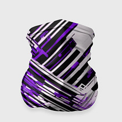 Бандана-труба Киберпанк линии белые и фиолетовые, цвет: 3D-принт