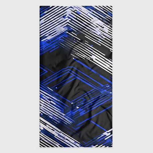 Бандана Киберпанк линии белые и синие / 3D-принт – фото 3
