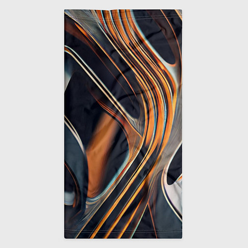 Бандана Слияние красок оранжевого и чёрного абстракция / 3D-принт – фото 3