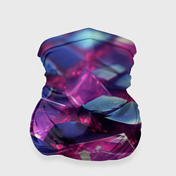 Бандана-труба Фиолетовые прозрачные кубики, цвет: 3D-принт