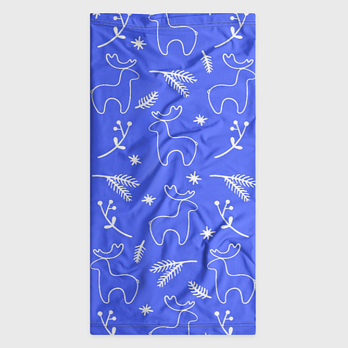 Бандана Синий рождественский принт с оленями / 3D-принт – фото 3