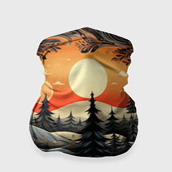Бандана-труба Зимний лес в ожидании праздника, цвет: 3D-принт