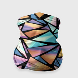 Бандана-труба Радужные треугольники - кристаллы голографические, цвет: 3D-принт