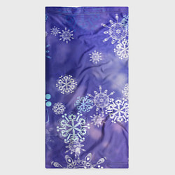 Бандана-труба Крупные снежинки на фиолетовом, цвет: 3D-принт — фото 2