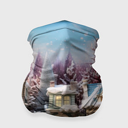 Бандана-труба Новогодний объемный городок, цвет: 3D-принт