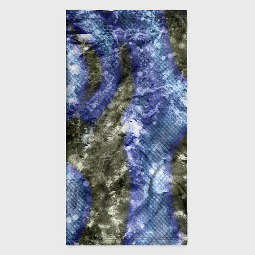 Бандана Абстракция - гранж синие полосы на сером / 3D-принт – фото 3
