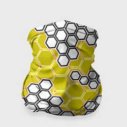Бандана-труба Жёлтая энерго-броня из шестиугольников, цвет: 3D-принт