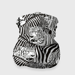 Бандана-труба Зебры и тигры, цвет: 3D-принт