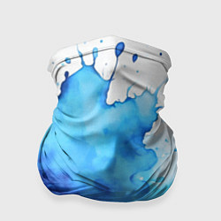 Бандана-труба Синяя акварельная абстракция, цвет: 3D-принт