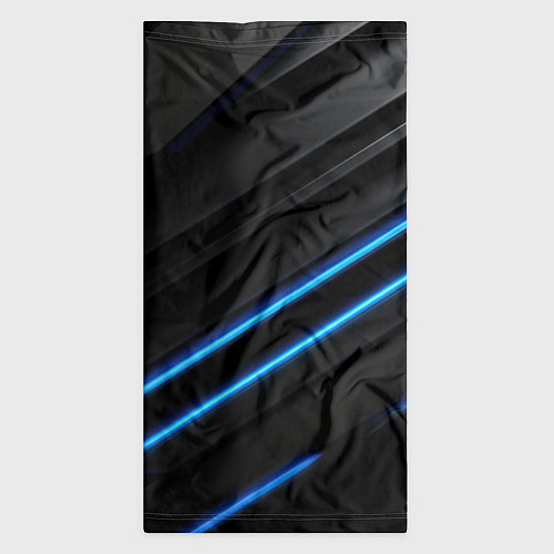 Бандана Синие неоновые линии на черном / 3D-принт – фото 3