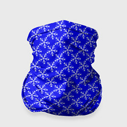 Бандана-труба Паттерн снежинки синий, цвет: 3D-принт