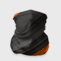 Бандана-труба Оранжевая полоса на сером фоне, цвет: 3D-принт
