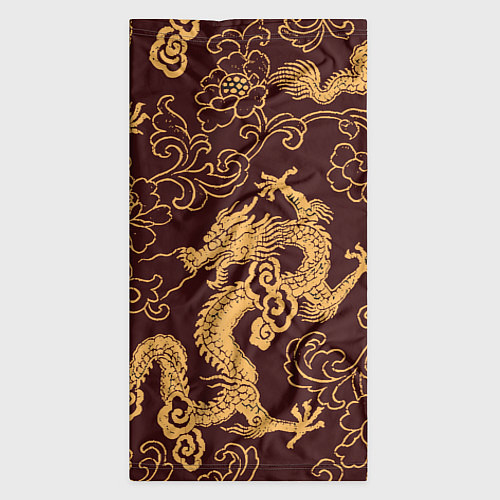 Бандана Черно-золотая гравюра дракона / 3D-принт – фото 3