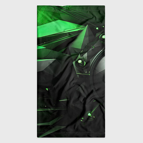 Бандана Геометрическая зеленая абстракция / 3D-принт – фото 3