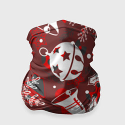 Бандана-труба Рождественские узоры паттерны, цвет: 3D-принт