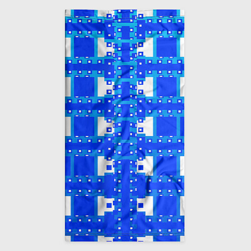 Бандана Синие и белые квадраты / 3D-принт – фото 3