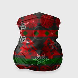 Бандана-труба Рождественские узоры ёлки и снежинки, цвет: 3D-принт