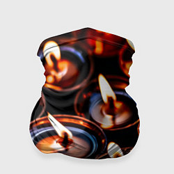 Бандана-труба Новогодние горящие свечи, цвет: 3D-принт