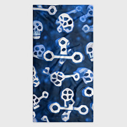 Бандана-труба Белые черепки и кости на синем, цвет: 3D-принт — фото 2