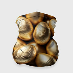 Бандана-труба Золотые Пасхальные яйца, цвет: 3D-принт