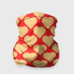 Бандана-труба Охристые сердца, цвет: 3D-принт