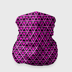 Бандана-труба Розовые и чёрные треугольники, цвет: 3D-принт