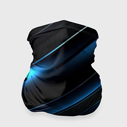 Бандана Черный абстрактный фон и синие неоновые вставки