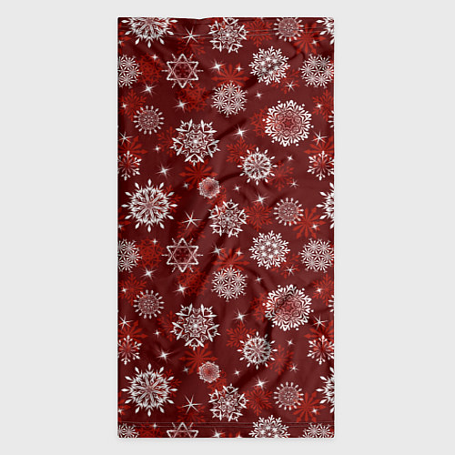 Бандана Snowflakes on a red background / 3D-принт – фото 3