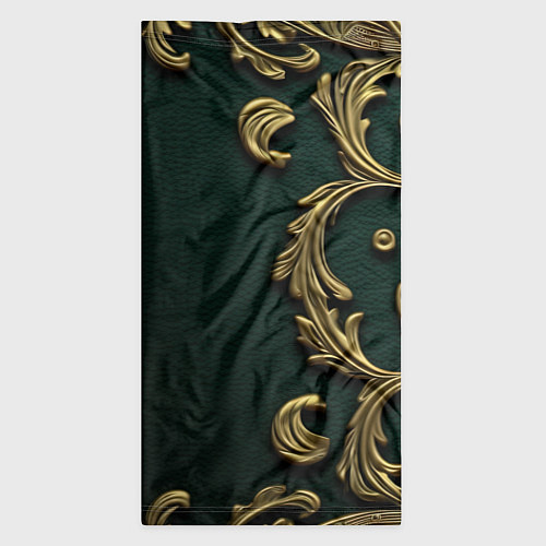 Бандана Лепнина золотые узоры на зеленой ткани / 3D-принт – фото 3
