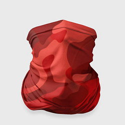 Бандана-труба Красный камуфляж крупный, цвет: 3D-принт