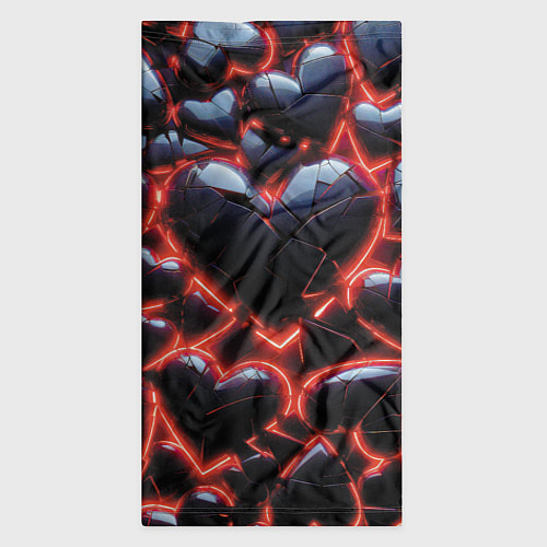 Бандана Разбитые сердца и красный неон / 3D-принт – фото 3