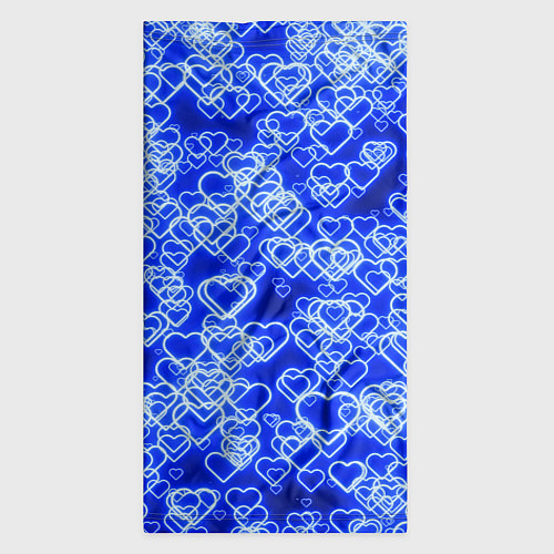 Бандана Неоновые сердечки синие / 3D-принт – фото 3