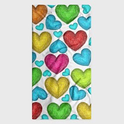 Бандана-труба Сердца нарисованные цветными карандашами, цвет: 3D-принт — фото 2