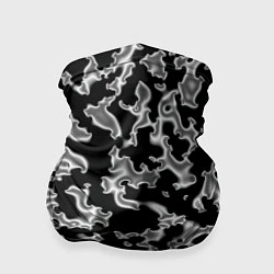 Бандана-труба Капли жидкого металла - камуфляж на чёрном, цвет: 3D-принт