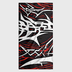 Бандана-труба Белые и красные агрессивные линии на чёрном фоне, цвет: 3D-принт — фото 2
