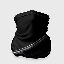 Бандана-труба Белые полосы на черной абстракции, цвет: 3D-принт