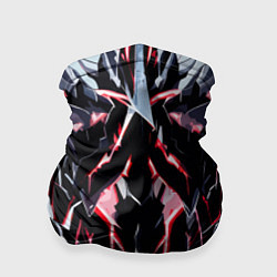 Бандана-труба Чёрно-красная агрессивная абстракция на белом фоне, цвет: 3D-принт
