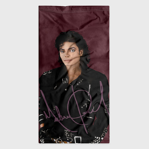 Бандана Michael Jackson на бордовом фоне / 3D-принт – фото 3