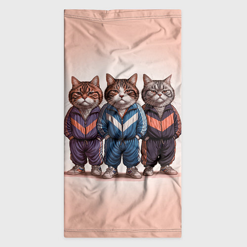Бандана Три полосатых кота в спортивных костюмах пацана / 3D-принт – фото 3
