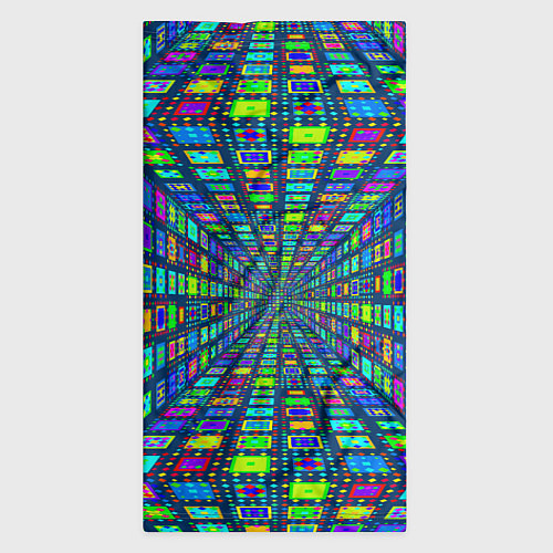 Бандана Абстрактный узор коридор из разноцветных квадратов / 3D-принт – фото 3