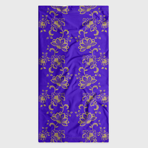 Бандана Контурные цветы на фиолетовом фоне / 3D-принт – фото 3
