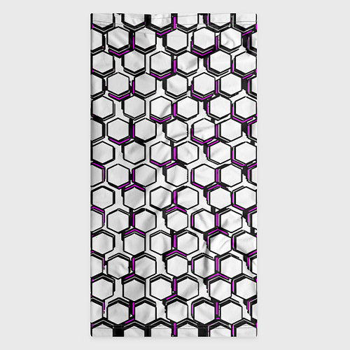 Бандана Киберпанк узор из шестиугольников розовый / 3D-принт – фото 3