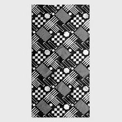 Бандана-труба Черно белый узор из геометрических фигур, цвет: 3D-принт — фото 2