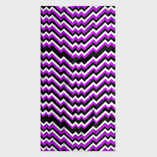 Бандана Фиолетовые и белые ломаные линии / 3D-принт – фото 3
