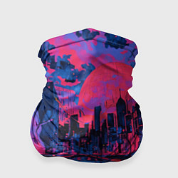 Бандана-труба Город в психоделических цветах, цвет: 3D-принт