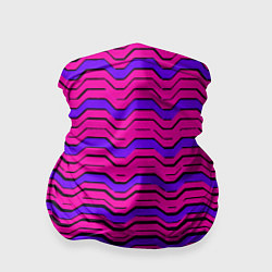 Бандана-труба Розовые линии и чёрные полосы, цвет: 3D-принт