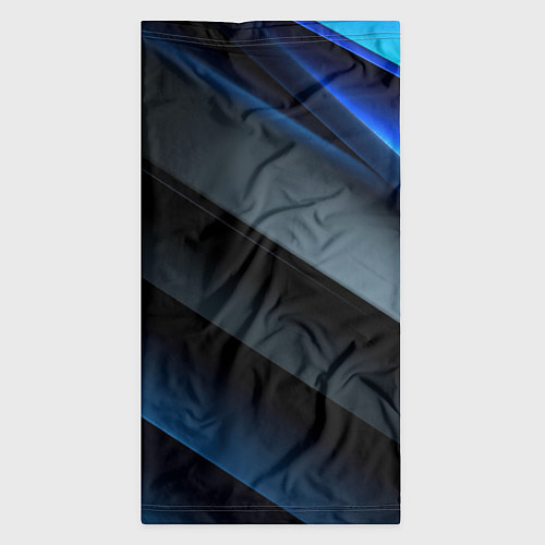 Бандана Темная синяя стильная абстракция на черном фоне / 3D-принт – фото 3