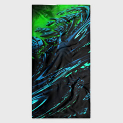Бандана-труба Яркая зеленая краска на темной абстракции, цвет: 3D-принт — фото 2