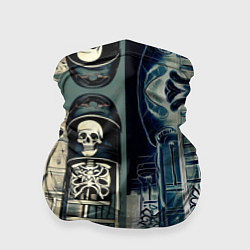 Бандана-труба Психоделика с черепами, цвет: 3D-принт