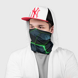 Бандана-труба Abstract dark green geometry style, цвет: 3D-принт — фото 2